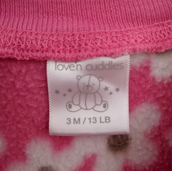 Pink & white fleece zip up sleep sack - Picture 2 of 3